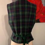 Liz Claiborne Vintage Liz Sport Vest Womens 8 M Green Plaid 5 Button Tartan Lined Scottish Photo 4