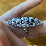 White Buffalo Sterling Silver Statement Ring Size 7 Black Photo 2