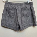 Level 99 Anthropologie Shorts Gray Linen Button Front Pockets Women's Size 26 Photo 3