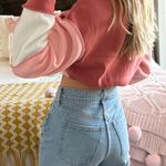 SheIn Pink Color Black Cropped Crew Neck Photo 3