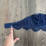 Victoria's Secret Navy Lace Scalloped Swim Balconette Bikini Strapless Top XS Photo 4