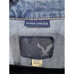 American Eagle Outfitters Denim Jacket Super Stretch Distressed Blue Womens L Photo 1