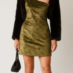 Dolls Kill Motel Womens Perona Dress Gold One Shoulder Coquette Party Dress Sz M Photo 0