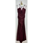 La Femme  Strappy Back Ruched Trumpet Gown in Dark Berry Size US 12 Photo 2