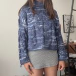 ana a new approach Womens Cable Knit‎ Mock Neck Long Sleeve Sweater Blue Large Photo 1