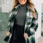 Green Plaid Flannel Shacket Photo 0