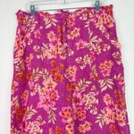 Loft  Floral Flowy Wide Leg Linen Pants Pull On Size Large L EUC Photo 2
