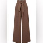 NANUSHKA Nevada Gingham Woven Wide Leg Pants In Brown Tie Waist Womens Size S Photo 2