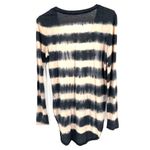 Free People  Shiny Slub Radical Tunic Oatmeal Combo Long Sleeve Button Front Top Photo 6