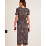 Boden Knot Front Jersey Midi Dress Black Block Paisley Ruched Tie Side Womens 12 Photo 2