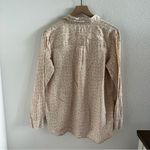 Gap  100% Linen Neutral Leopard Long Sleeve Button Front Top Blouse Shirt Medium Photo 1