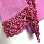 Versace Vintage Versus Pink Open Front Cardigan Silk Crochet Detail Photo 3