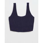 Aerie Offline By  Small S Party Favor Corset Bra Top Cropped Fitted Blue Woven Photo 1