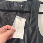 7 For All Mankind NEW  Womens Faux Leather Sleeveless Crop‎ Top Black Size Small Photo 4