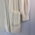 Hippie Rose  S Cozy White Pocketed Cardigan Sweater Photo 4
