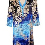 NWT ~ NORACORA Bohemian Bright Blue Paisley Boho Swimsuit Coverup ~ Size XS Photo 1