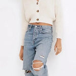 Madewell The Dadjean Destroyed Edition Jeans Dustin Wash Size 27 Photo 0