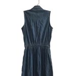 Gap Women's Sleeveless Denim Maxi Shirt Dress Button Front Elastic Waist Blue S Photo 7