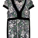 AB Studio  Women's Deep V neck Short Sleeve Blouse‎ Multicolor Floral Size Small Photo 1