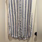Hope & Harlow Sleeveless Striped Button Up Dress Size 8 Luna Blue/Ivory Blue Photo 3