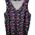 Woman Within  Floral Tank Top‎ Size 3X (30/32) Multicolor Tropical Casual Comfy Photo 0