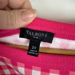 Talbots  Pink Gingham Print Sweatshirt Sz 2X Pullover‎ Long Sleeve Preppy Plus Photo 6