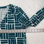 Garnet Hill Henley sleep Dress Womens Small Green White VNeck Pocket Lightweight Photo 2