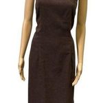 B Darlin Brown Sueded Sleeveless Zip Back Fully Lined Midi Mini Dress Womens 12 Photo 0