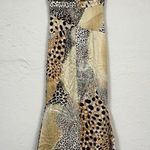 Jovani Black & Tan Animal Print Silk Patchwork Maxi Dress Womens 2 Formal Gown Photo 0