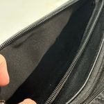 Unisex Black‎ Faux Leather Crossbody Sling Bag Adjustable Strap Travel Pouch Black Photo 6