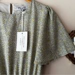 Polagram  Mint Green Floral Pleated Midi Dress Women's SIZE MEDIUM new with tags‎ Photo 7