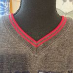 Disney VTG Gray Mickey Mouse Sweatshirt with Red Accents and Flowers VNeck Sz M Photo 3