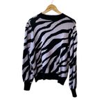 Who What Wear Purple Zebra Print Long Sleeve Sweater Size Large Stretch Photo 4