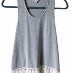 Jack by BB Dakota Boho Crochet Lace Hem Racerback Tank Top Sleeveless Casual XS Photo 0