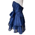 Blue Short Formal Dress Size 12 Corset Top Fit & Flair Layer Skirt Noir Lazaro Photo 2