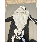 Skeleton Print Onesie Costume Hooded Jumpsuit Black White Halloween Size M Photo 2