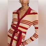 Anthropologie Maeve by Sweater Midi Shirt Dress in Yellow and Red Stripe Size S Photo 2