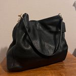 Coach Jet Black Pebbled Leather Shoulder Bag Photo 0