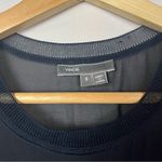 Vince  Navy Blue Chiffon Silk Sleeveless Blouse S Photo 3