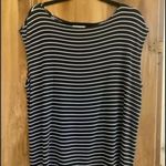 Coldwater Creek Black and White Striped Women's Top Photo 0