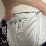 Maggy London Dress Midi Floral Sheath Long Sleeve Lined Cocktail Travel Blue Photo 11