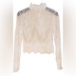 NEW White Lace Long Sleeve Sheer Top Large Photo 1