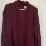 Ambiance Deep Red Open Front Cardigan Size L Photo 2