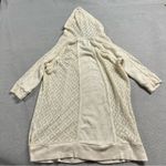 ⭐️Anthropologie Meadow Rue Cream Pointelle Knit Hooded 1/2 Sleeve Sweater Hoodie Photo 6
