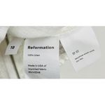 Reformation Linen Puff Sleeve Peasant Top Coquette Smocked Back White Sz 10 Photo 3