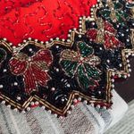 Laurence Kazar NWT NOS  Beaded Sequin Short Sleeve Silk Top Red L Photo 9