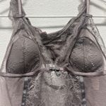Victoria's Secret Victoria’s Secret Very Sexy Babydoll & Thong Set Gray Lace Mesh‎ Large  Y2K Photo 1