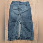 Old Navy  Jean Skirt 8 Denim Blue Faded Ripped Maxi Studded Vintage 2010s Photo 4
