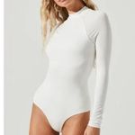 ASTR NWT  The Label Prue Back Twist Bodysuit Long Sleeve Women's White Size S Photo 0