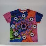 Desigual Luca Floral Mandala Unisex Orange Pink Purple Blue T-Shirt NWT- Size U Photo 0